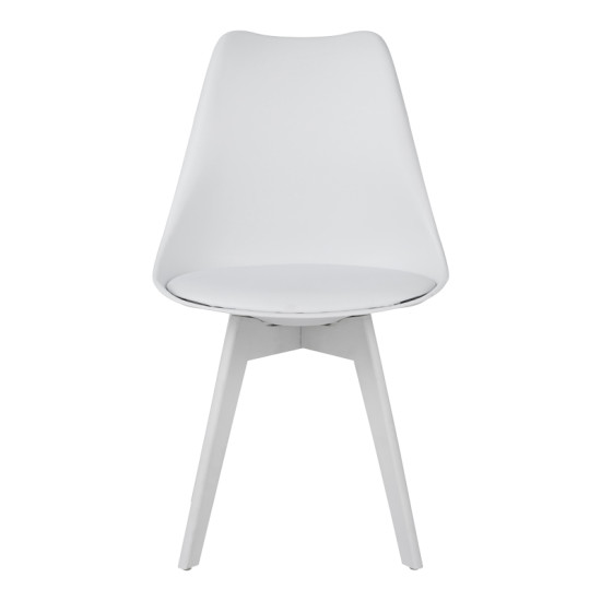 Καρέκλα Gaston I PP-PU σε λευκή απόχρωση 48.5x53.5x81.5εκ **