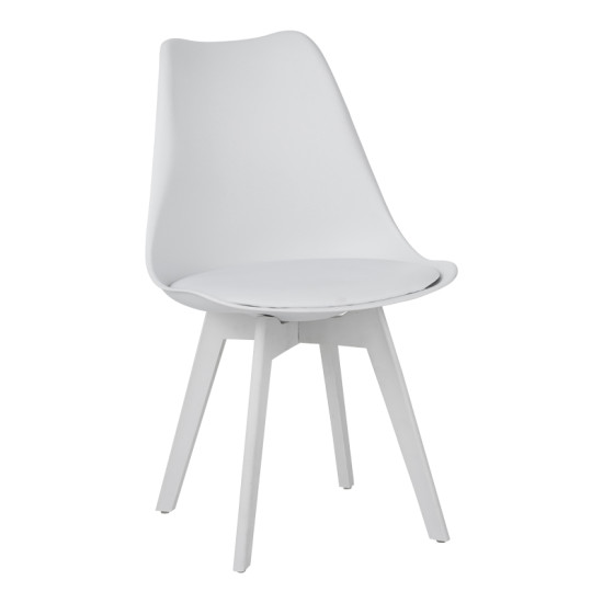 Καρέκλα Gaston I PP-PU σε λευκή απόχρωση 48.5x53.5x81.5εκ **