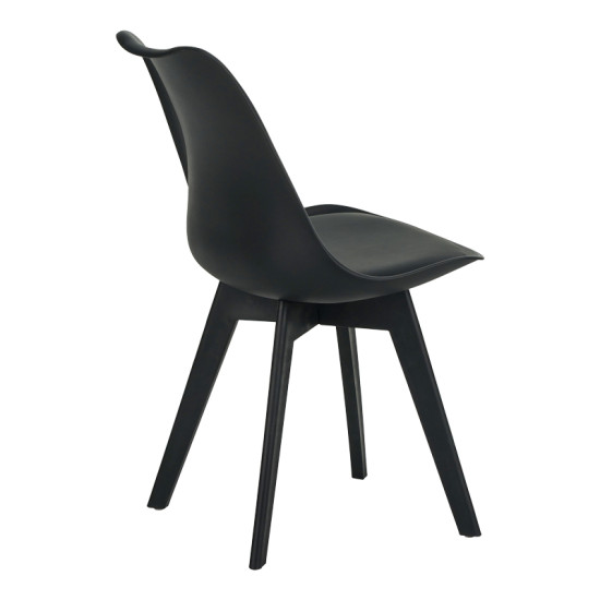 Καρέκλα Gaston I PP-PU σε μαύρη απόχρωση 48.5x53.5x81.5εκ **