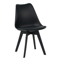 Καρέκλα Gaston I PP-PU σε μαύρη απόχρωση 48.5x53.5x81.5εκ **