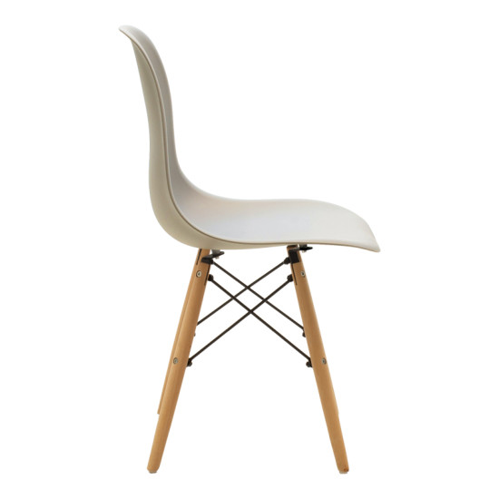 Καρέκλα Julita PP cappuccino με φυσικό πόδι 46x52x80εκ **