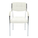 Καρέκλα επισκέπτη στοιβαζόμενη Otlen λευκό pu-πόδι χρωμίου 47x45x87εκ **