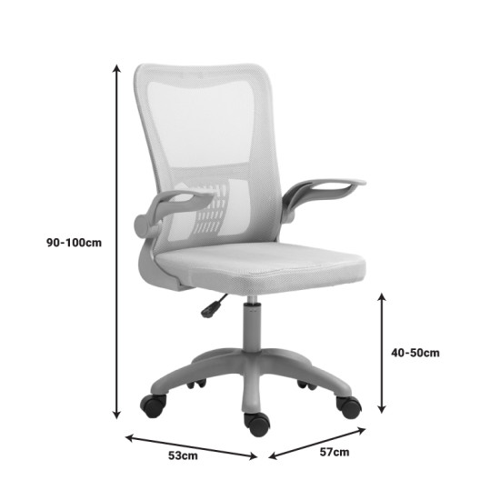 Καρέκλα γραφείου εργασίας Annalise mesh γκρι 57x53x100εκ **