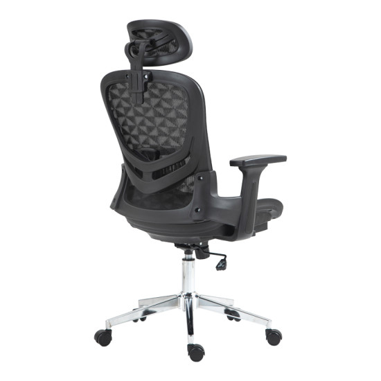 Καρέκλα γραφείου εργασίας Mergi μαύρο mesh 62x63x120εκ **