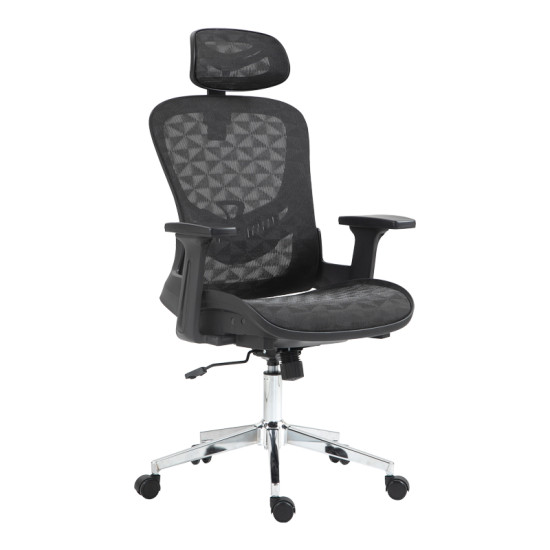 Καρέκλα γραφείου εργασίας Mergi μαύρο mesh 62x63x120εκ **