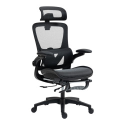 Καρέκλα γραφείου εργασίας Zenyk mesh μαύρη 63x70x126εκ **