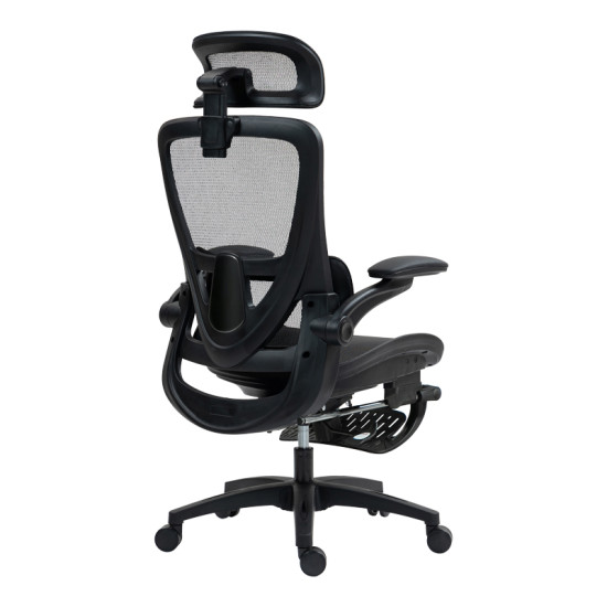 Καρέκλα γραφείου εργασίας Zenyk mesh μαύρη 63x70x126εκ **