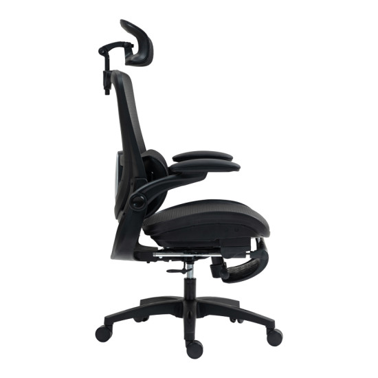 Καρέκλα γραφείου εργασίας Zenyk mesh μαύρη 63x70x126εκ **