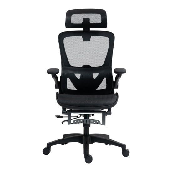 Καρέκλα γραφείου εργασίας Zenyk mesh μαύρη 63x70x126εκ **