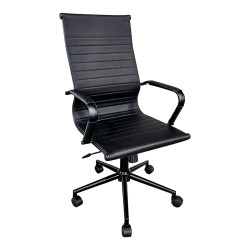 Καρέκλα γραφείου διευθυντή Valter pu μαύρο 55.5x58x108εκ **