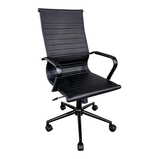Καρέκλα γραφείου διευθυντή Valter pu μαύρο 55.5x58x108εκ **