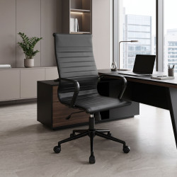 Καρέκλα γραφείου διευθυντή Valter pu μαύρο 55.5x58x108εκ **