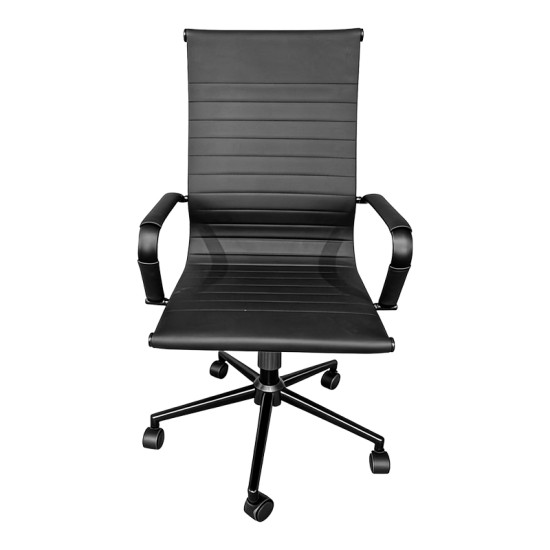 Καρέκλα γραφείου διευθυντή Valter pu μαύρο 55.5x58x108εκ **