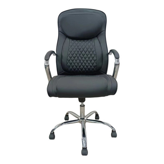 Καρέκλα γραφείου διευθυντή Quilted pu μαύρο 62x70x116εκ **