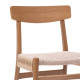 Καρέκλα Safal oak δρυς ξύλο-έδρα εκρού σχοινί 51x50x78εκ **