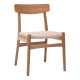 Καρέκλα Safal oak δρυς ξύλο-έδρα εκρού σχοινί 51x50x78εκ **