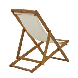 Σεζλόνγκ Franclow ξύλο ακακίας φυσικό-πανί pvc λευκό ** Σεζλόνγκ Franclow ξύλο ακακίας φυσικό-πανί pvc λευκό **