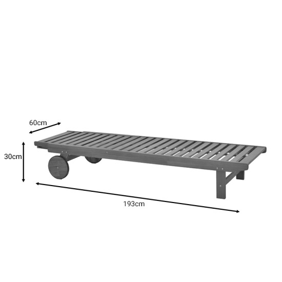 Ξαπλώστρα Weylar ξύλο ακακίας φυσικό 60x193x30εκ **