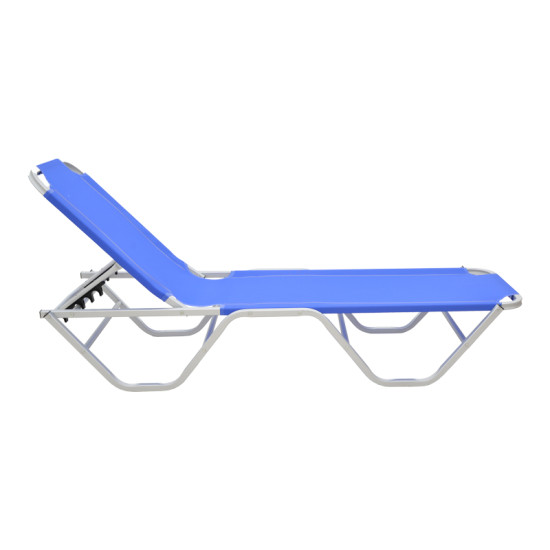 Ξαπλώστρα Dessie αλουμινίου στοιβαζόμενη textilene μπλε 56x188x30εk **