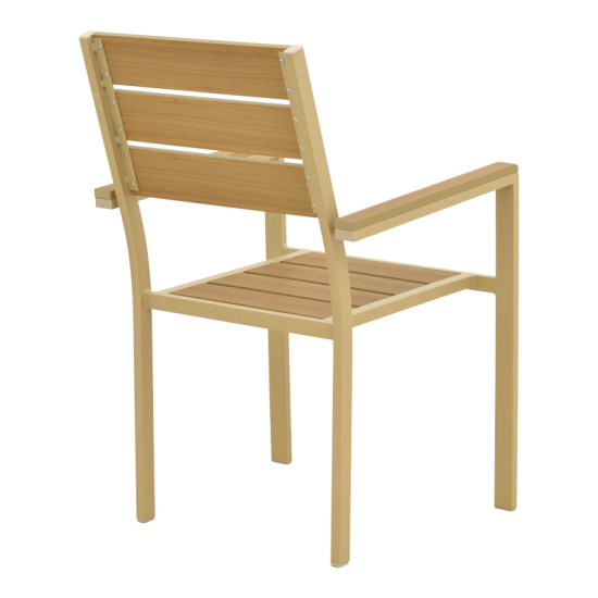 Πολυθρόνα Breze στοιβαζόμενη plywood σε φυσική-αλουμίνιο σε cappuccino απόχρωση 57.5x60x88εκ **