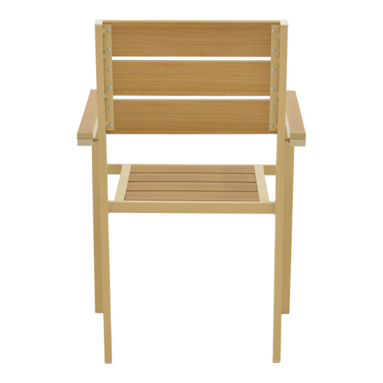 Πολυθρόνα Breze στοιβαζόμενη plywood σε φυσική-αλουμίνιο σε cappuccino απόχρωση 57.5x60x88εκ **