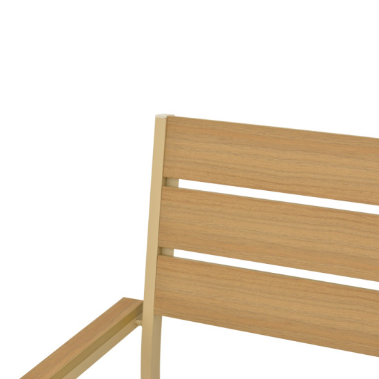 Πολυθρόνα Breze στοιβαζόμενη plywood σε φυσική-αλουμίνιο σε cappuccino απόχρωση 57.5x60x88εκ **