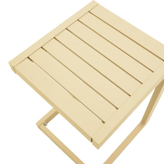 Τραπέζι Aether cappuccino αλουμίνιο 37.5x36.5x53εκ **