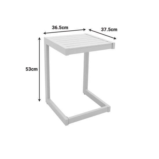 Τραπέζι Aether cappuccino αλουμίνιο 37.5x36.5x53εκ **
