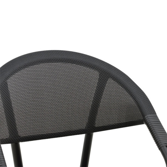 Πολυθρόνα Isaia μαύρο αλουμίνιο-textilene μαύρο 57x57x83εκ **