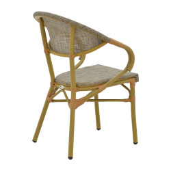 Πολυθρόνα Isaia φυσικό αλουμίνιο-textilene γκρι 57x57x83εκ **