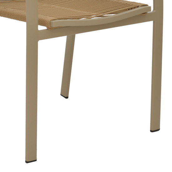 Πολυθρόνα Jonian στοιβαζόμενη σαμπανιζέ αλουμίνιο-textilene σε φυσική απόχρωση 57x63x83εκ ** Πολυθρόνα Jonian στοιβαζόμενη σαμπανιζέ αλουμίνιο-textilene σε φυσική απόχρωση 57x63x83εκ **