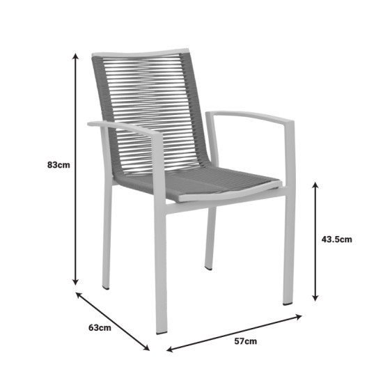 Πολυθρόνα Jonian στοιβαζόμενη σαμπανιζέ αλουμίνιο-textilene σε φυσική απόχρωση 57x63x83εκ ** Πολυθρόνα Jonian στοιβαζόμενη σαμπανιζέ αλουμίνιο-textilene σε φυσική απόχρωση 57x63x83εκ **