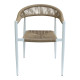 Πολυθρόνα Fagen στοιβαζόμενη λευκό αλουμίνιο-φυσικό textilene 56x60x78εκ **