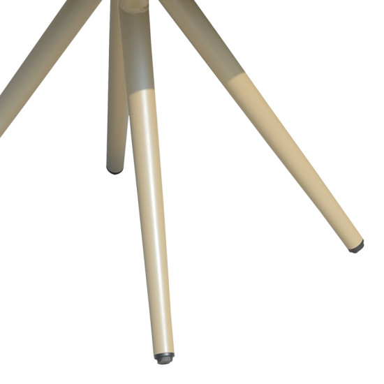 Τραπέζι Hilly plywood και αλουμίνιο σε σαμπανιζέ απόχρωση Φ100x75εκ **