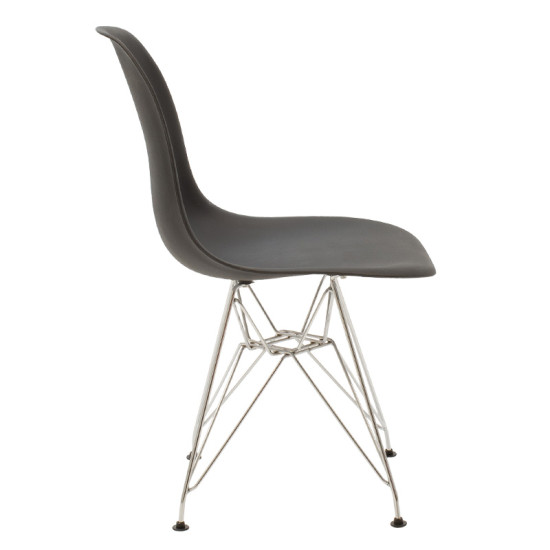 Καρέκλα Adelle PP μαύρο-inox πόδι 46x55x81εκ **
