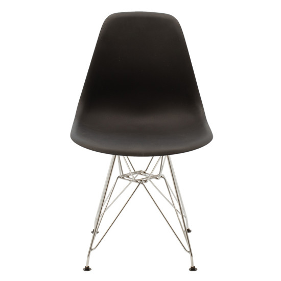 Καρέκλα Adelle PP μαύρο-inox πόδι 46x55x81εκ **