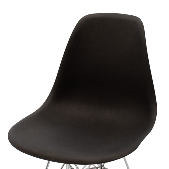 Καρέκλα Adelle PP μαύρο-inox πόδι 46x55x81εκ **