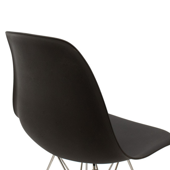 Καρέκλα Adelle PP μαύρο-inox πόδι 46x55x81εκ **