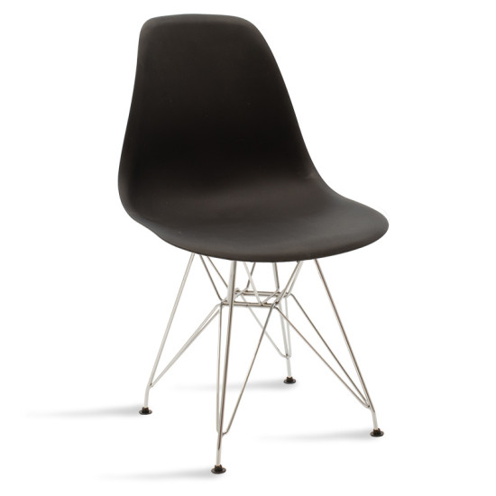 Καρέκλα Adelle PP μαύρο-inox πόδι 46x55x81εκ **