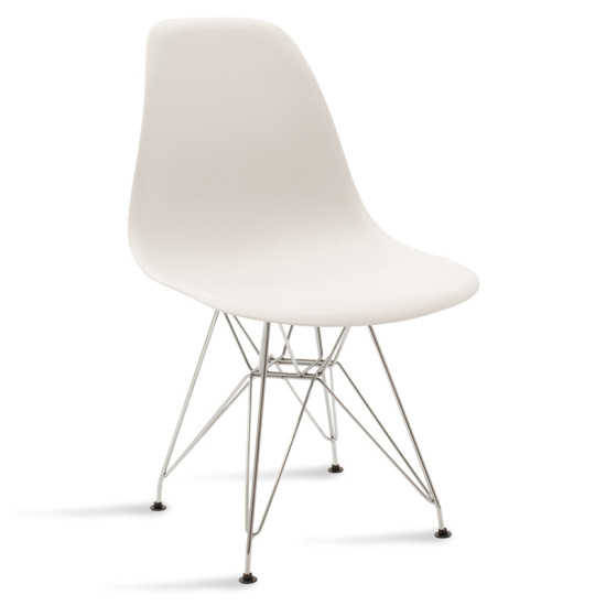 Καρέκλα Adelle PP λευκό-inox πόδι 46x55x81εκ **