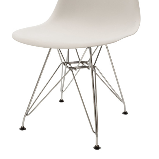 Καρέκλα Adelle PP λευκό-inox πόδι 46x55x81εκ **