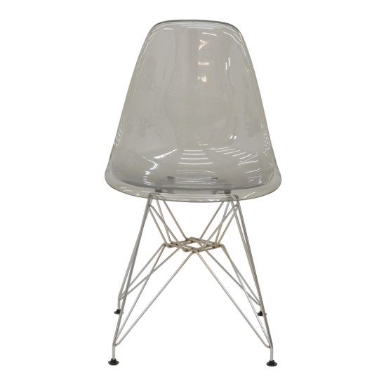 Καρέκλα Adelle PP διάφανο γκρι-inox πόδι 46x55x81εκ **