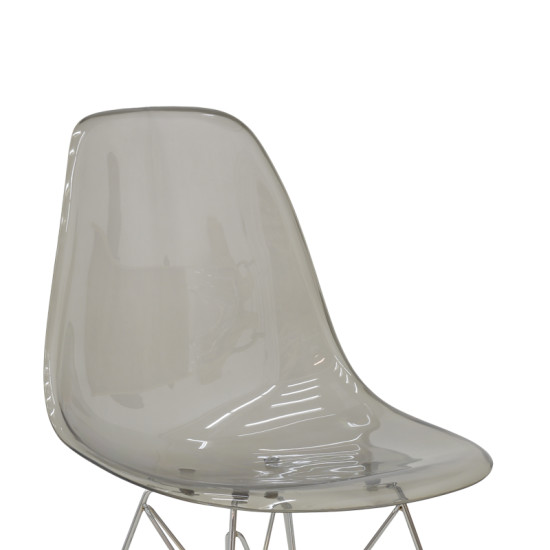 Καρέκλα Adelle PP διάφανο γκρι-inox πόδι 46x55x81εκ **