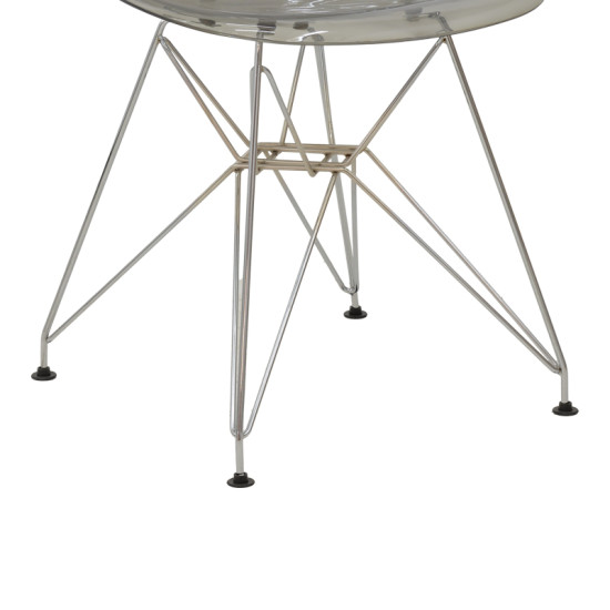 Καρέκλα Adelle PP διάφανο γκρι-inox πόδι 46x55x81εκ **