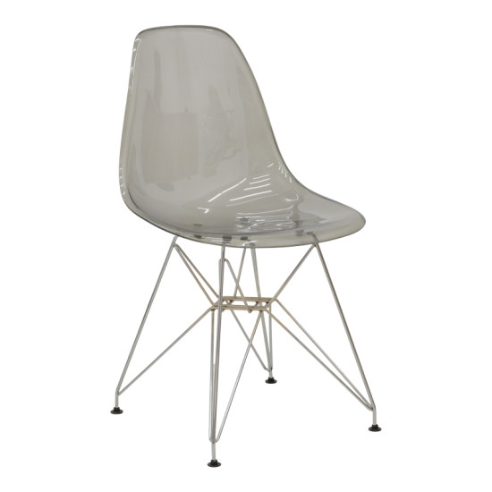 Καρέκλα Adelle PP διάφανο γκρι-inox πόδι 46x55x81εκ **
