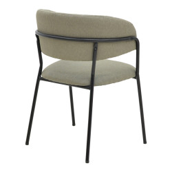 Καρέκλα Morel γκρι ύφασμα-πόδι μαύρο μέταλλο 55x55x76εκ **