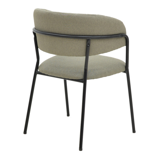 Καρέκλα Morel γκρι ύφασμα-πόδι μαύρο μέταλλο 55x55x76εκ **