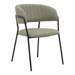 Καρέκλα Morel γκρι ύφασμα-πόδι μαύρο μέταλλο 55x55x76εκ **