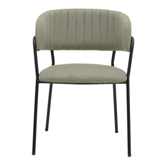 Καρέκλα Morel γκρι ύφασμα-πόδι μαύρο μέταλλο 55x55x76εκ **