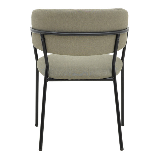 Καρέκλα Morel γκρι ύφασμα-πόδι μαύρο μέταλλο 55x55x76εκ **